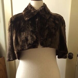 Elegant Brown Faux Fur Cape